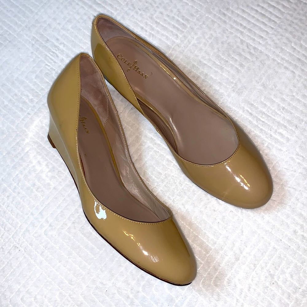 Cole Haan Nike Air Maple Sugar Patent Leather Wedge, Size 9B